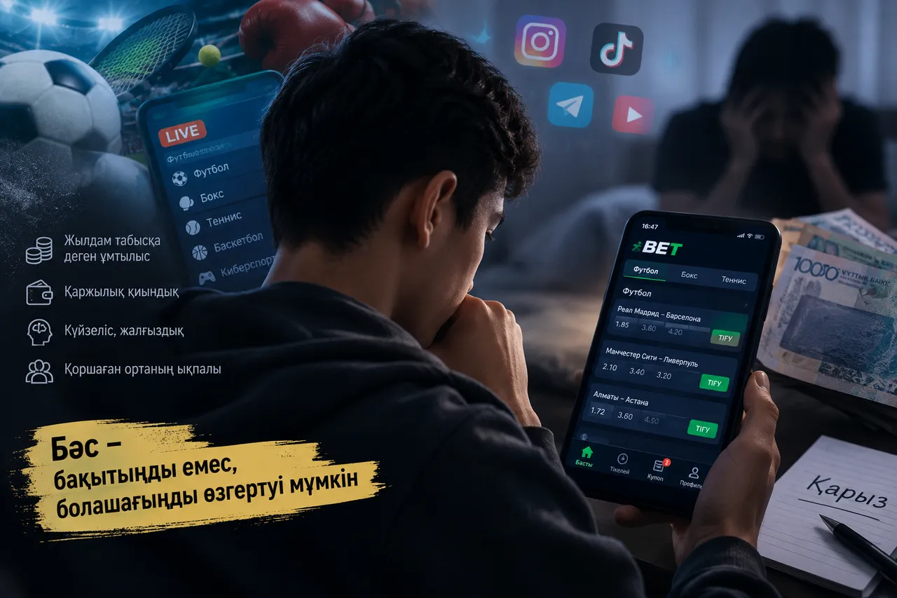 Букмекерлік бәс жастарды тәуелділікке қалай жетелейді?