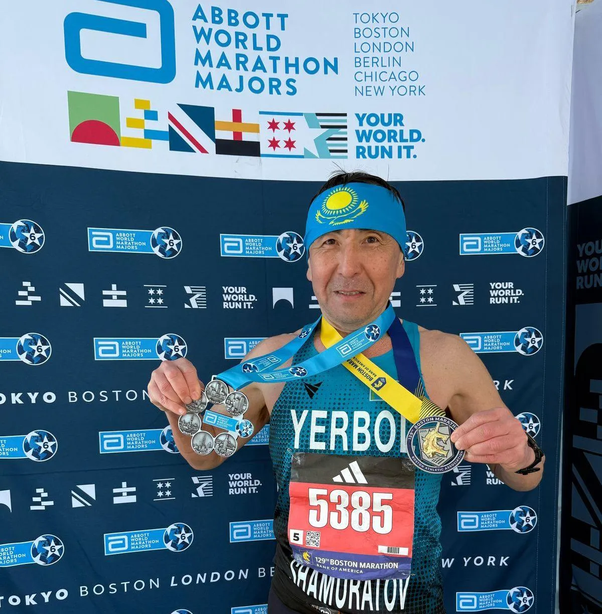 55 жастағы ақтаулық Бостон марафонын бағындырды