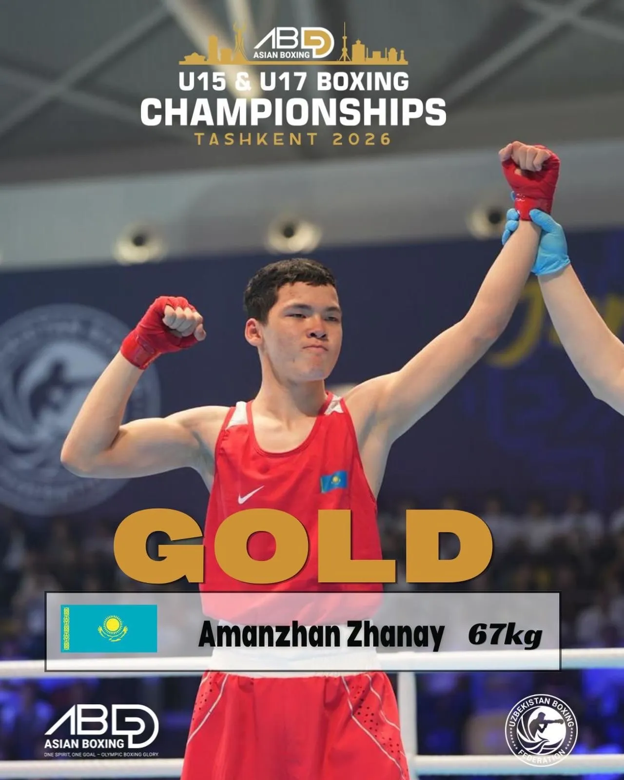 Маңғыстаулық боксшы Азия чемпионатында алтын алды