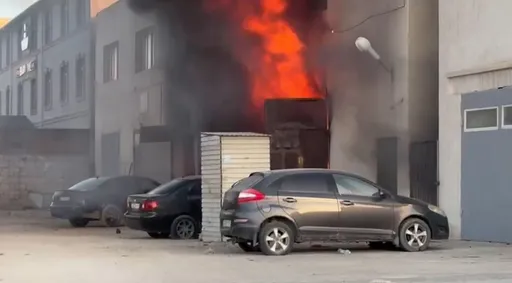 СТО-дағы өрт: үш көлік күлге айналып, зардап шеккендер жансақтау бөліміне түсті